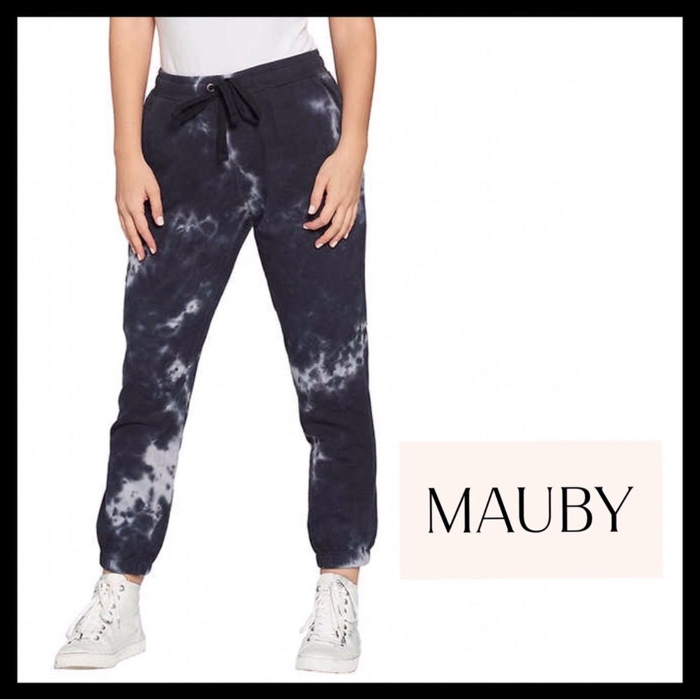 MAUBY French Terry Joggers Sweats Black Tye Dyed